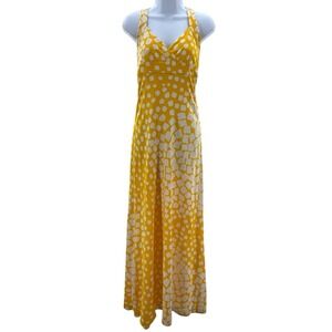 DVF Diane von Furstenberg Silk‎ Maxi Dress 6 Yellow Halter Resort Evening